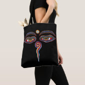 Augen von Buddha + Hintergrund Tasche (Von Nahem)