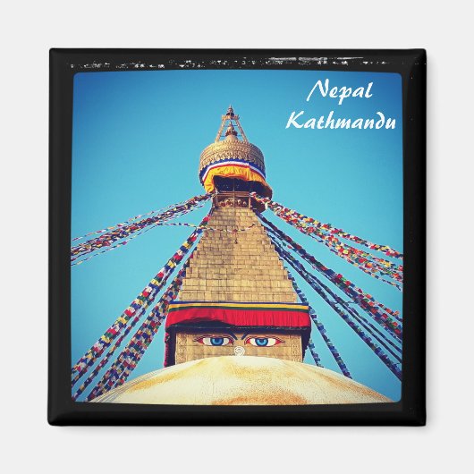 Augen von Buddha, Stupa, Kathmandu - Nepal Magnet (Vorne)