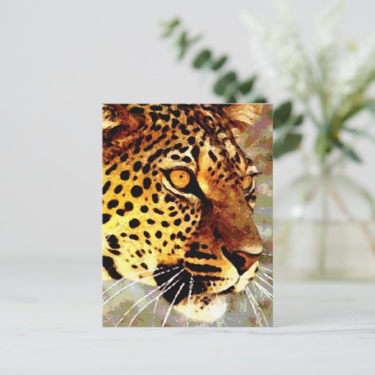Augen von Leopard Postkarte (Stehend Vorderseite)