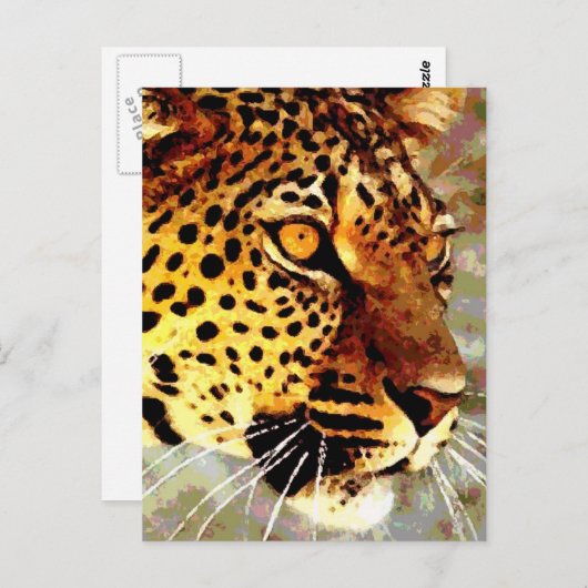 Augen von Leopard Postkarte (Vorne/Hinten)