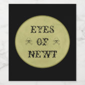 Augen von newt Halloween-Pop Weinetikett (Einzelnes Label)