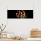 Augen von Tiger in Schattentüren Poster drucken (Küche)