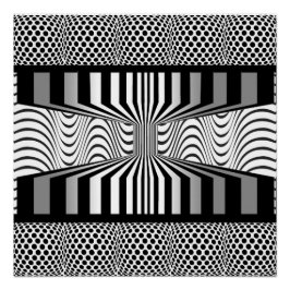 Augen Wand Op Art Schwarz-Weiß Poster