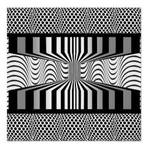 Augen Wand Op Art Schwarz-Weiß Poster