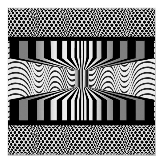 Augen Wand Op Art Schwarz-Weiß Poster (Vorderseite)