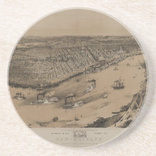 Augenansicht der Vögel von New Orleans ab 1851 Untersetzer