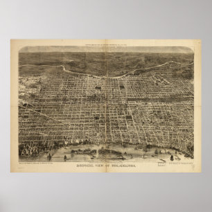Augenansicht des Vogels von Philadelphia Poster