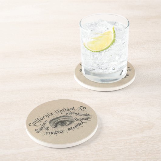 Augenantische Werbung optisch Sandstein Untersetzer (Seite)