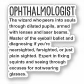 Augenarzt Aufkleber (Vorderseite)