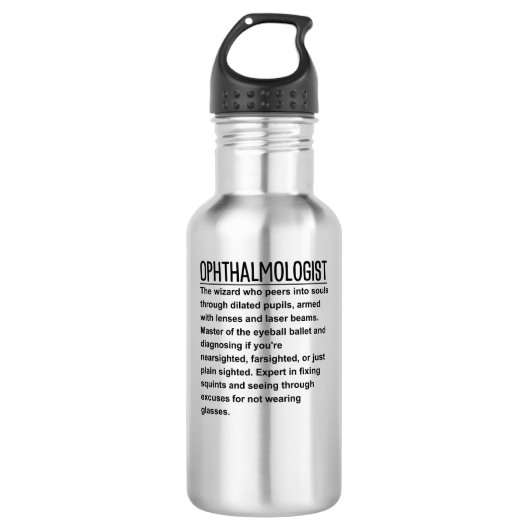 Augenarzt Edelstahlflasche (Vorderseite)