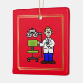 Augenarzt mit Prüfungsstuhl Ornament (Links)