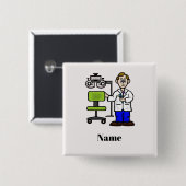 Augenarzt mit Schaltfläche für den Prüfungsleiter Button (Vorne & Hinten)