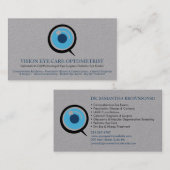 Augenarzt Optometrist graue Visitenkarte (Vorne/Hinten)