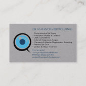 Augenarzt Optometrist graue Visitenkarte (Rückseite)