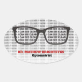 Augenarzt Ovaler Aufkleber (Vorderseite)
