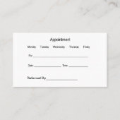 Augenarzt und Augenarzt Visitenkarte (Rückseite)