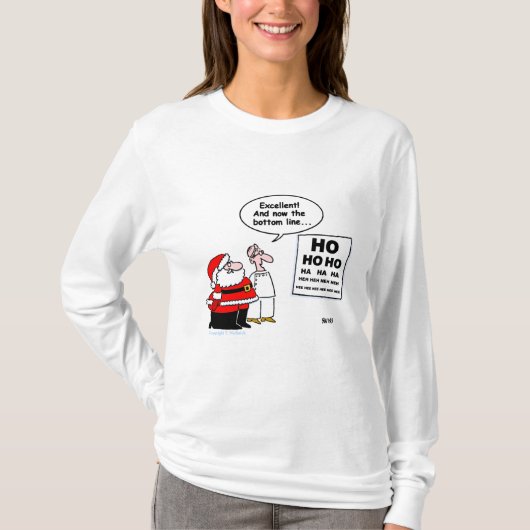 Augenarzt Weihnachts-Cartoon Optometriker T-Shirt (Vorderseite)
