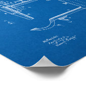 Augenarztpatent - Blueprint Poster (Ecke)