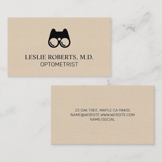 Augenausrüstung | Optometriker Visitenkarte (Vorne/Hinten)