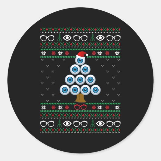 Augenballen-Optometrie Ugly Runder Aufkleber (Vorderseite)