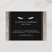 Augenbinden mit Silver Glitzer Salon Aftercare Car Visitenkarte (Rückseite)