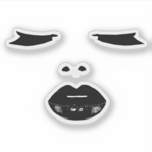 Augenbinden, schwarze Lippenstift Lippen Make-up P Aufkleber