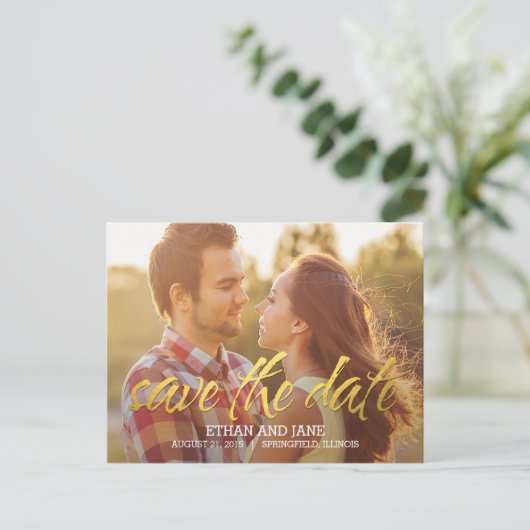 Augenblick Save the Date Postkarte (Stehend Vorderseite)