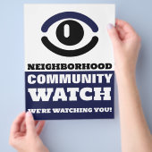 Augenblick, Warnung der Nachbarschaft Flyer (Hand)