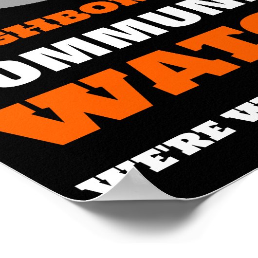 Augenblick, Warnung der Nachbarschaft Poster (Ecke)