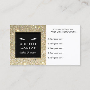 Augenblicke mit Gold Glitzer After Care Card Visitenkarte