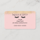 Augenblicke mit Gold-Glitzer auf Rosa Visitenkarte (Rückseite)