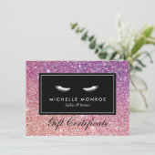 Augenblicke mit Lila/rosa Glitzer-Geschenkkarte (Stehend Vorderseite)
