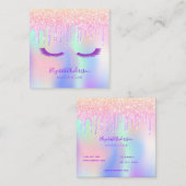 Augenblicke reißt strahlend rosa Glitzer Makeup Kü Quadratische Visitenkarte (Vorne/Hinten)