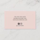 Augenblicke winkeln Makeup Künstler Silberne Tropf Visitenkarte (Rückseite)