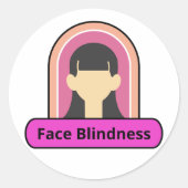 Augenblindlerin - rosa und weiß runder aufkleber (Vorderseite)