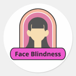 Augenblindlerin - rosa und weiß runder aufkleber