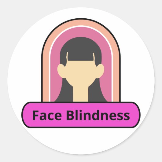 Augenblindlerin - rosa und weiß runder aufkleber (Vorderseite)