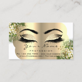 Augenbrauen Aftercare Instruktion Blumenzahn weiß Visitenkarte