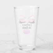 Augenbrauen auf Fleek Custom Funny Kiss Lips Lash  Glas (Rückseite)