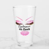 Augenbrauen auf Fleek Custom Funny Kiss Lips Lash  Glas (Vorderseite)