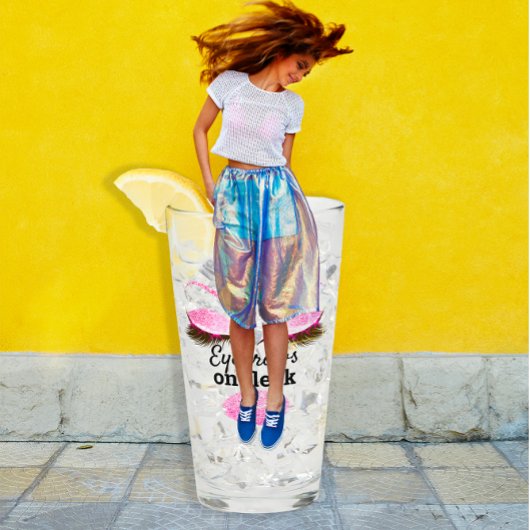 Augenbrauen auf Fleek Custom Funny Kiss Lips Lash  Glas