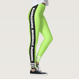 Augenbrauen, die hellgrüne Neontrainings fangen Leggings
