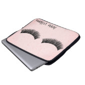 Augenbrauen im rosa Terrazzo-Muster Laptopschutzhülle (Vorne Knopf)