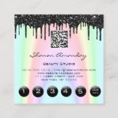 Augenbrauen Lash Black Tropfens 6 Punches QR-Code  Quadratische Visitenkarte (Rückseite)