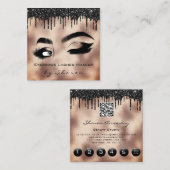 Augenbrauen Lash Makeup Rose 6 Stunches QR-Logo Quadratische Visitenkarte (Vorne/Hinten)