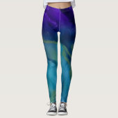 Augenbrauen Leggings | Lila, Gold, Aquamarin (Vorderseite)