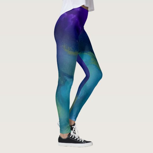 Augenbrauen Leggings | Lila, Gold, Aquamarin (Rechts)