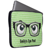Augenbrauen mit Brille auf Polka-Punkten Laptopschutzhülle (Vorne Rechts)