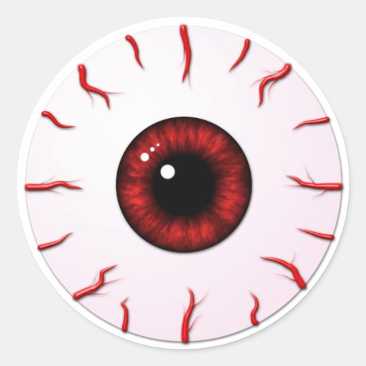 Augenbrauen mit roten Iris und roten Venen Runder Aufkleber (Vorderseite)