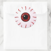 Augenbrauen mit roten Iris und roten Venen Runder Aufkleber (Tasche)